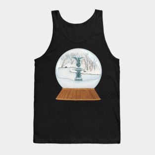 SNOW GLOBE – BETHESDA FOUNTAIN IN WINTER – CENTRAL PARK – NEW YORK CITY – Watercolor Painting Tank Top